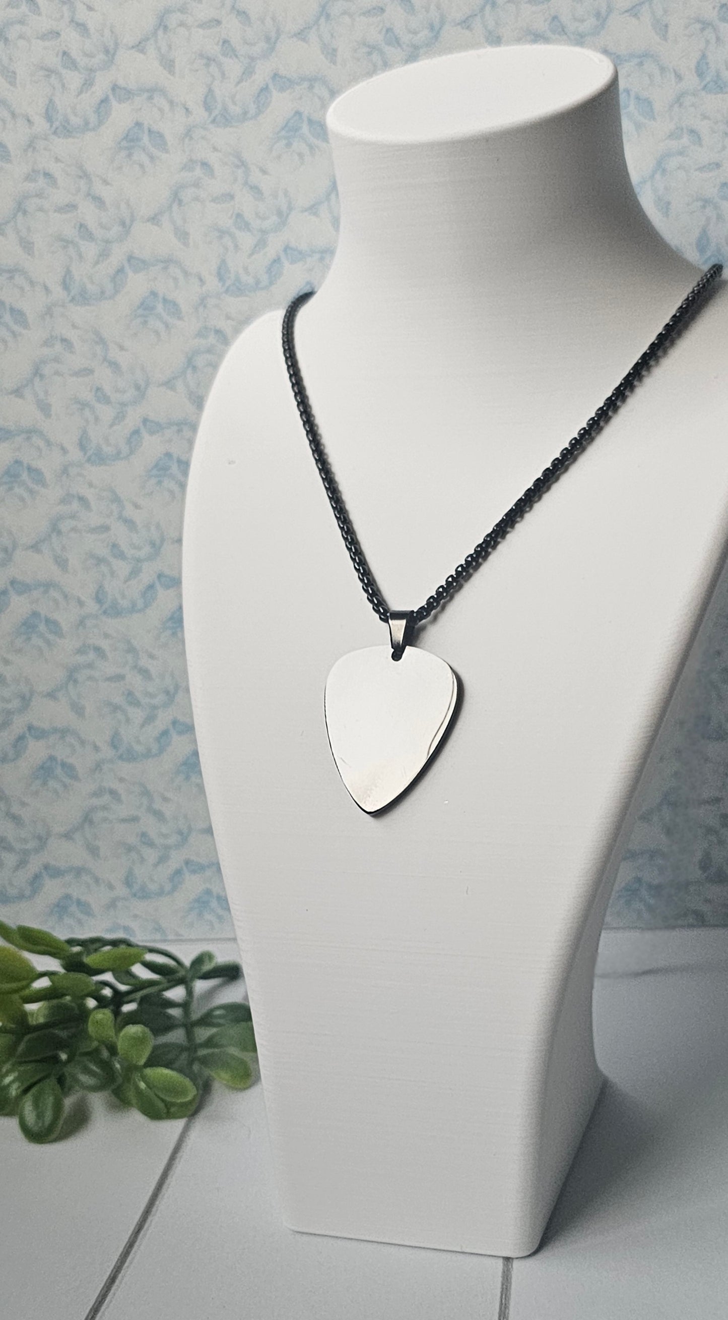 Custom Engraved Guitar Pick Necklace – Stainless Steel Pendant